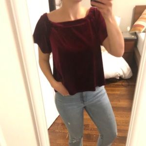 NWT One Clothing size M velvet top